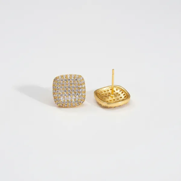 Gold_Plated_Cushion_Square_Full_Pave_Cz_Stud_Earrings_For_Women